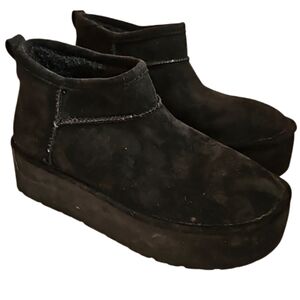 Madden Girl, by Steve Madden Womens Suede Black Ankle Chunky Boots size …